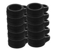 DOITOOL 100 Pièces Boucle Suspendue En Silicone Porte-stylo Porte-bagages Titulaire Des Anneaux Anti-perd Gardien Bague Collier Lanière Noir Gel De Silice