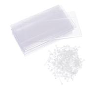 DOITOOL 100 Pièces Clip Porte-étiquette Transparent Réutilisable Support Étiquette Fil pour Rayonnage Accessoire Polyvalent pour Étiquettes de Prix Magasin et Rangement