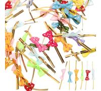 DOITOOL 100 Pièces Liens Torsadés en Polyester pour Emballage Présent, Nœuds Décoratifs Faciles à Nouer et Dénouer, pour Sachets à Bonbons et Fêtes Couleur Aléatoire