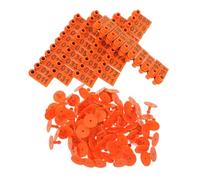 DOITOOL 100 pièces Lot de Étiquettes Auriculaires Bovines Plastiques Orange sans Numéro Résistantes et Visibles pour Identification Animale Gestion de Troupeau