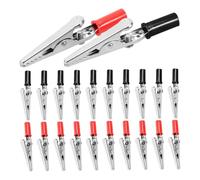 DOITOOL 100 pièces Pinces Crocodile Métal avec Isolant Rouge Noir Pinces Test Électriques Robustes pour Câbles Batterie Usage Professionnel et Bricolage