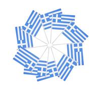 DOITOOL 100pièces Drapeaux à Main Grecs Drapeau National sur Hampe Drapeau Grec Encouragement pour Événements Sportifs et Décorations de Fête