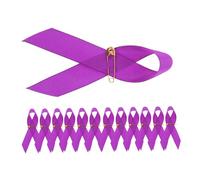 DOITOOL 100pièces Ruban De Sensibilisation Satin Avec Épingles De Sûreté Broche Caritative Pour Violences Conjugales Et Cancer Du Pancréas Épinglette Événementielle Et Commémorative