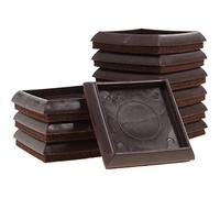 DOITOOL 10Pcs Tasses À roulettes De Meubles Carrées pour Tapis Ou Dur 2. Tasses À roulettes De Meubles Carrées De 4 Pouces Antidérapantes (Café)