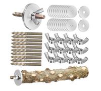 DOITOOL 12 Ensembles Lot de Kits Vis Double Filetage pour Perchoirs de Cage à Oiseaux Supports Stables et Faciles à Installer pour Plateformes de Perroquets et Perruches