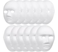 DOITOOL 12 Masques Blancs en Pâte de Papier à Peindre Soi-même Élastique, Masques Complets pour Fêtes Costumées et Bals Masqués D'halloween