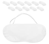 DOITOOL 12 Masques Yeux en Polyester Blanc Confortables à Porter, Cache-yeux Doux pour Dormir à Domicile ou Lors de Fêtes, Pack de 12 Pièces