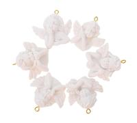 DOITOOL 12 pièces Angel Miniatures Resin Charms DIY Key Chain Pendants Jewelry Parts With Studs Portable Angel Ornament Set For Crafting And Gifts
