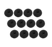 DOITOOL 12 Pièces Formeur de Chignon Donut Petit Noir pour Femmes et Filles Rouleau à Chignon Élastique pour Cheveux Épais Outil Coiffure Portable et Voyage