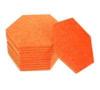 DOITOOL 12 Pièces Panneau D'affichage Hexagonal en Feutre Orange Autocollant Isolation Acoustique et Protection Murale pour Bureau ou Espace Créatif