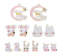 DOITOOL 12 Pièces Pendentif De Lapin De Pâques Charmes De Bracelet Joli Pendentif Animal Accessoires De Breloques De Sac à Main Ornement Suspendu Au Lapin Charmes De Fête De Pâques Alliage