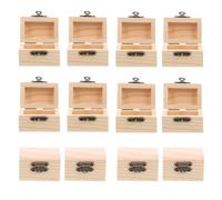 DOITOOL 12 Pièces Petit Coffre en Bois à Charnière, Boîte à Trésor DIY | Bois Non Finition, Fermoir de Verrouillage, pour Bijoux et Présents D'invités, Usage Spécial