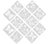 DOITOOL 12 Pochoirs Soi-même, Modèles de Dessin Solide en Plastique Réutilisable, Kit 12 Pièces pour Peinture Artistique, Scrapbooking et Loisirs Créatifs