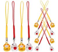DOITOOL 12Pièces Pendentifs de Chat Maneki Neko avec Cloches Suspendues Couleurs Décorations Suspendues Adorables et Pratiques