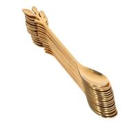 DOITOOL 15 Cuillères en Acier Inoxydable Forme de Feuille pour Mélanger Miel Café Thé Dessert, Lot de 15 Pièces, Faciles à Nettoyer, Maison ou Cafés Décoratifs