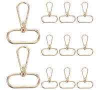 DOITOOL 15 Mousquetons Pivotants en Alliage de Zinc, Intérieur 3,2 Cm, Couleur Or Clair, Fermoirs DIY pour Bracelets, Porte-clés et Création de Bijoux, Lot de 15 Pièces, Accessoires