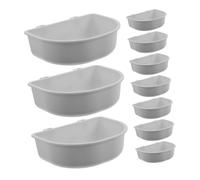 DOITOOL 15 Pièces Lot de Gamelles Suspendues pour Animaux Bol Eau et Nourriture pour Cage de Chenil Facile à Nettoyer et Installer Adapté Chiens Chats Lapins et Petits Animaux Gris