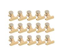 DOITOOL 15 Pièces Pinces Magnétiques Métalliques Larges Dorées pour Photos Clips Aimantés Bureau et Frigo Porte-Messages et Affichage Polyvalent