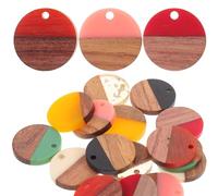 DOITOOL 16 pièces Resin Walnut Wood Pendants DIY Jewelry Making Kit For Bracelets Necklaces Earrings Crafting Charms Set