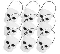 DOITOOL 18 Pcs Seau à Bonbons Fantôme Blanc Halloween Lot de Mini Paniers Portables avec Poignée Décor Citrouille Pratique pour Fête et Rangement de Friandises