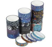 DOITOOL 19 Rouleaux Ruban Adhésif Décoratif Univers Étoiles, 2,5 M | Washi Adhésif, Motif Galaxie, Facile à Poser, pour Adultes et Garçon et Filles, Carnets Créatifs