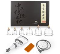 DOITOOL 1ensemble Kit de Ventouses Corporelles sous Vide avec Pompe Manuelle pour Massage Complet de Tasses de Cupping pour Relaxation Musculaire et Récupération Physique à Domicile