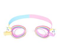 DOITOOL 1pièce Garçon Fille Anti-buée Lunettes de Natation UV Protection Transparente avec Design Arc-ciel Unicorn pour Garçons et Filles Couleurs Aléatoires