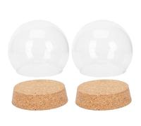 DOITOOL 2 Ensembles Cloche en Verre Transparente avec Bouchon en Liège pour Fleurs
