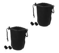 DOITOOL 2 Ensembles D'objectif D'appareil Photo pour Objectifs Étui pour Objectifs Sacs De Rangement pour Lentilles Protecteur D'objectif De Voyage Tissu De Plongée 3 Pièces * 2