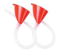 DOITOOL 2 Ensembles Entonnoir Automobile Flexible Tuyau Transparent, Bec | Plastique Rouge, Grosse Capacité, Usage Voiture et Moto, pour Huile Moteur, Carburant, Liquide Lave-glace