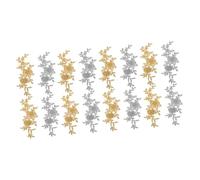 DOITOOL 2 Ensembles Patch Broderie Fleur Pour Vêtements Appliques Dorées Et Argentées Décoration Diy Réparation De Textile Patches À Coudre Repasser 8 Pièces * 2