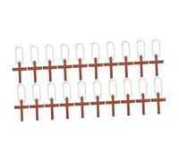 DOITOOL 2 Ensembles Porte-curse En Bois Faire La Fête Clé Accessoire Étiqueter Pendentifs Croix Charmes De Bracelet Pendentif Breloques Bricolage Brown 20 Pièces * 2