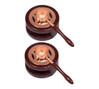 DOITOOL 2 Ensembles Wax Seal Warmer With Metal Spoon And Wooden Handle Quick Heating Wax Melting Furnace For Sealing Stamp Crafting For Wedding Letters And Envelopes
