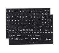 DOITOOL 2 Feuilles Autocollants Clavier Anglais Complets Stickers Autocollantes pour Ordinateur Portable et PC Remplacement Facile des Touches Clavier avec Adhésif sans Bulles Lavables et