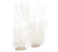 DOITOOL 2 Pièces Aménagement Paysager D'aquarium Décorations Simulation Plante D'aquarium Grandes Et Hautes Plante Aquarium Décor De Poisson Poissons Daquarium Décor Blanche