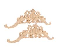 DOITOOL 2 Pièces Appliques en Bois Non Peintes pour Meuble et Porte, Beige