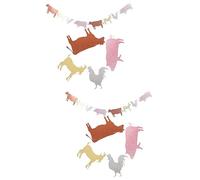 DOITOOL 2 Pièces Bannière Décorative de Fête de Ferme Décorations Thème Animaux pour Fournitures de Fête Vache Mouton Poule pour Créer une Ambiance Joyeuse à Votre Événement