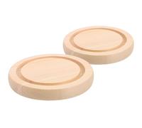 DOITOOL 2 Pièces Bases Bois pour Cloche Verre Présentoir Décoratif pour Fleurs Séchées et Succulentes Plateau Support pour Plantes Air et Terrarium Décoration Élégante pour Maison et