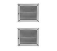 DOITOOL 2 Pièces Boîte à Remède Murale en Métal, Accès Rapide pour Bureaux | Alliage et Acrylique, Installation Facile, Usage Polyvalent, pour Salle de Bain et Fournitures Médicales