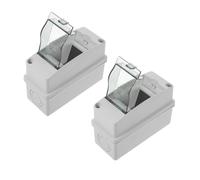 DOITOOL 2 pièces Boîtier Étanche de Distribution Électrique Voies avec Fenêtre Transparente Coffret de Protection pour Disjoncteurs Adapté Aux Installations Extérieures et Bornes de