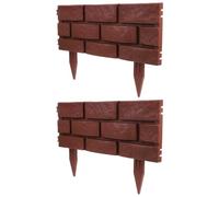 DOITOOL 2 Pièces Bordure en Plastique Bordure de Jardin en Piquets Abs Effet Pierre pour Jardin, Aménagement Paysager, Anti-érosion du Sol, Installation Facile