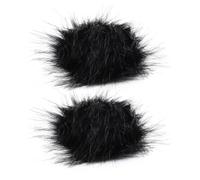 DOITOOL 2 Pièces Boules Décoratives en Peluche Noire pour Chaussures et Vêtements, Accessoires Textiles Hautement Simulés, pour Amis et Petites Amies