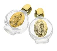 DOITOOL 2 Pièces Bouteille d'eau Rechargeable en Verre, Petites Fioles | Eau Bénite ou Autres Liquides, Lavable, Résistante aux Chocs, Style Raffiné
