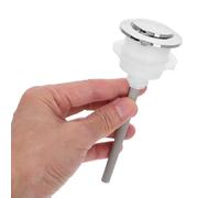 DOITOOL 2 Pièces Bouton-poussoir de Toilette Argenté Abs, Remplacement | Commande Simple, Compatible Toilettes à Chasse Unique, Installation Facile, Usage Salle de Bain, Accessoire de Couvercle