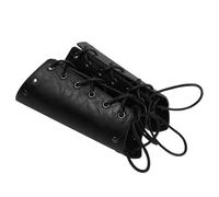 DOITOOL 2 Pièces Brassards Médiévaux pour Hommes en PU Noir, Ajustables et Solide, Bracelet Manchette Rétro Renaissance pour Spectacles et Fêtes Médiévales