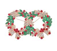 DOITOOL 2 Pièces Broche de Noël Couronne Cloche en Alliage pour Banquet