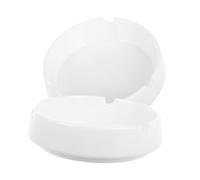 DOITOOL 2 pièces Cendrier Plastique Blanc Incassable Lot de Cendriers Modernes Anti-Chute avec Capacité Spacieuse Facile à Nettoyer pour Maison Bureau Bar et Extérieur