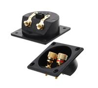 DOITOOL 2 pièces Connecteur Bornier à Ressort Cuivre pour Haut Parleurs Terminal pour Caissons de Basses et Systèmes Audio Voiture Lot