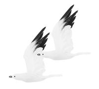 DOITOOL 2 pièces Décor Mouettes Artificielles Réalistes Mousse Ornements Légers pour Jardin et Maison Style Méditerranée Décoration Suspendue Polyvalente