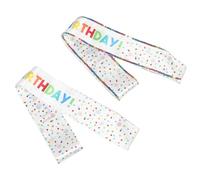 DOITOOL 2 Pièces Écharpe D'anniversaire en Satin, Bandeau Anniversaire Blanc, Réglable et Léger, pour Filles et Adultes, Décorations de Fête D'anniversaire